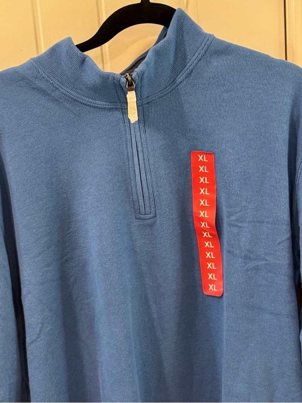 Lands’ End Quarter Zip Pullover XL Blue  Sweater NWT